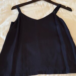 Vince Navy Blue Silk-Blend Camisole